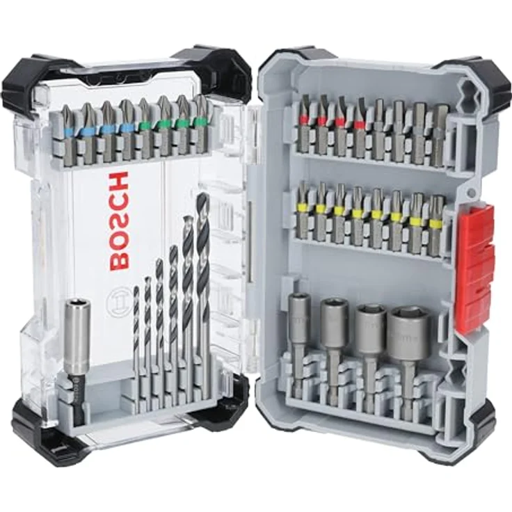 Bosch 35x Extra Hard Schrauberbit- und Metal HSS Bohrer-Set, 35-tlg. für Metallbohrungen, farbcodierte S2-Stahl Bits – Bild 1