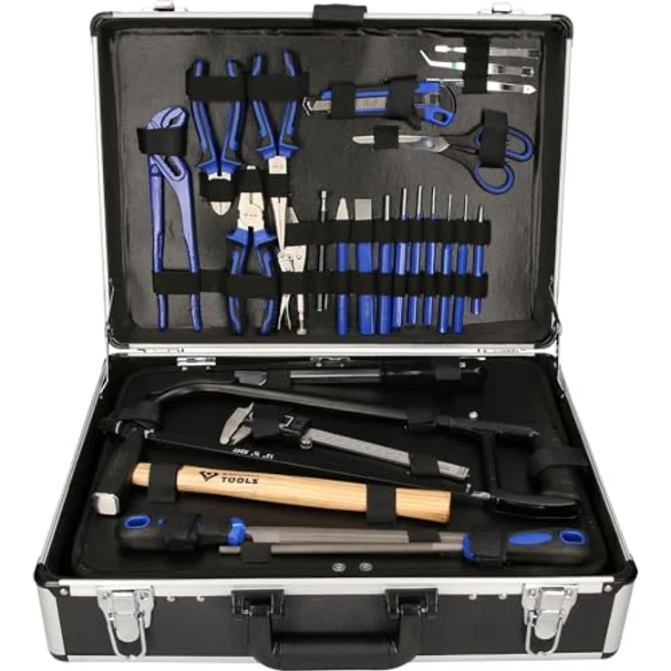 Brilliant Tools BT024143, Werkzeugkoffer 143-tlg, Aluminiumgehäuse, mit hochwertigen Chrom-Vanadium Werkzeugen, klappbar und transportabel – Bild 5