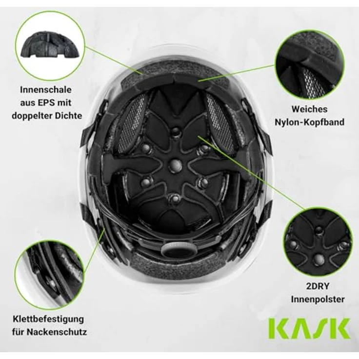 Kask Superplasma AQ EN 397 Industriehelm, Schwarz, Stoßenergieaufnahme gemäß EN 12492, Universalgrößen 51-63 cm – Bild 5