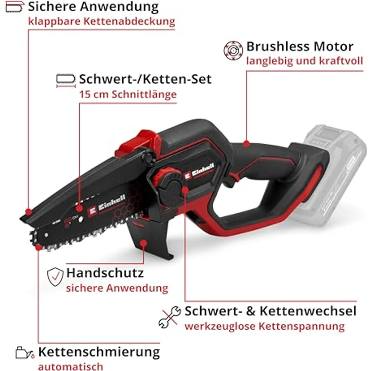 Einhell PROFESSIONAL Akku-Astkettensäge GP-PS 18/20 Li BL-Solo, vielseitig für Rück- und Formschnitte, kabellos – Bild 3