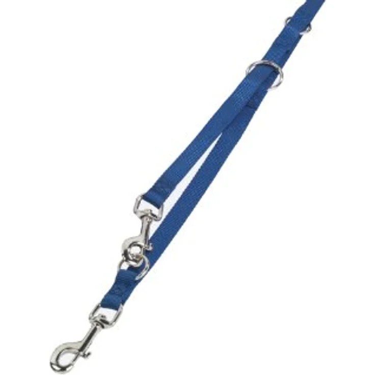 Nobby Führleine Classic, 3-fach verstellbar, aus Nylon, blau, L: 200 cm, B: 15 mm – Bild 1