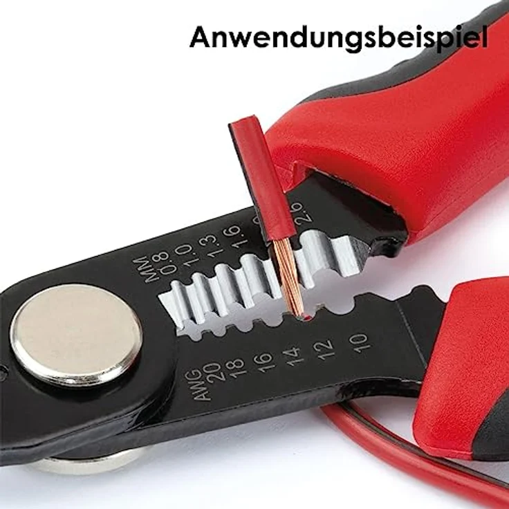 Sintron Kombi-Abisolierzange CWS1, 3in1 Zange zum Schneiden, Abisolieren und Crimpen, ergonomischer gummierter Griff, SK5 Carbonstahl – Bild 4