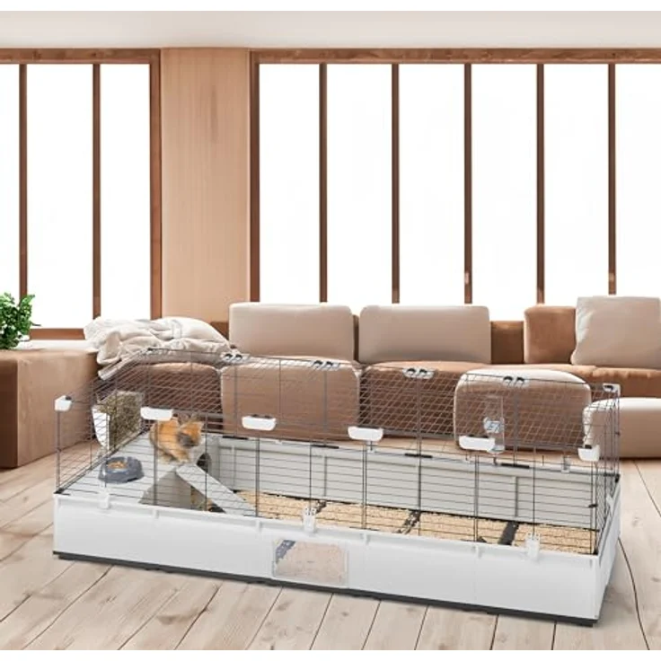 Ferplast MODULAR 4, Modularer Kaninchenkäfig, Hasenkäfig, Meerschweinchenkäfig, erweiterbar, mit Zubehör, 179 x 72 x h 56 cm, flexibel und nachhaltig – Bild 2