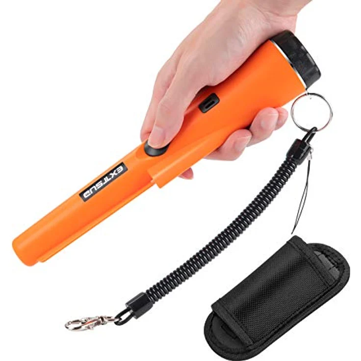 EXTSUD Tragbar Metallsuchgerät,Metallpointer Metalldetektor Metall Pin Pointer IP66 Wasserdichter mit eingebautem LED Indicator/Alarm Licht/ 360° Scan/Holster für Goldmünze Hunt, Relikte, Schmuck – Bild 1