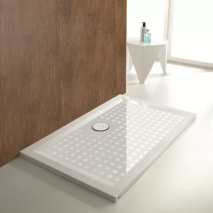 Hoesch Duschwanne Muna, 80 x 90 cm, Verbundwerkstoff, Weiß, mit Antirutsch-Oberfläche, pflegeleicht und barrierefrei