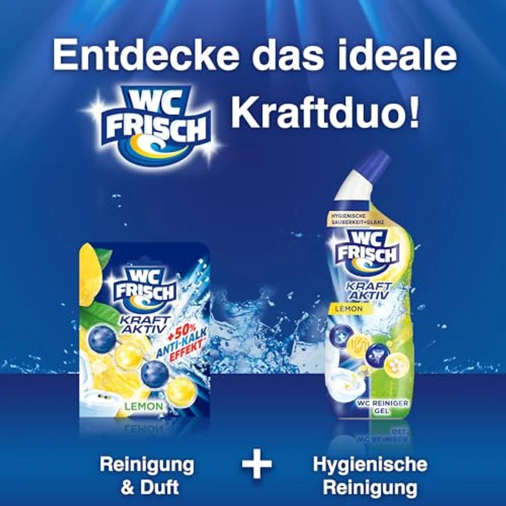 WC Frisch Kraft Aktiv WC-Reiniger Gel Lemon 750ml – Anti-Kalk-Formel, frischer Duft, recycelte Flasche, einfache WC-Rand-Anwendung – Bild 9