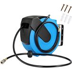 Deuba Automatik Schlauchtrommel 20m, Druckluftschlauch mit 1/4" Anschluss, abnehmbare Wandhalterung, PVC, drehbar 180°