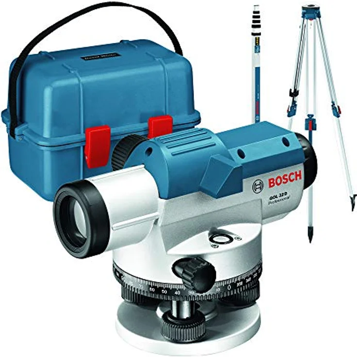 Bosch Optische Nivelliergerät GOL 32D + Baustativ BT160+ Messstab GR500 – Bild 2