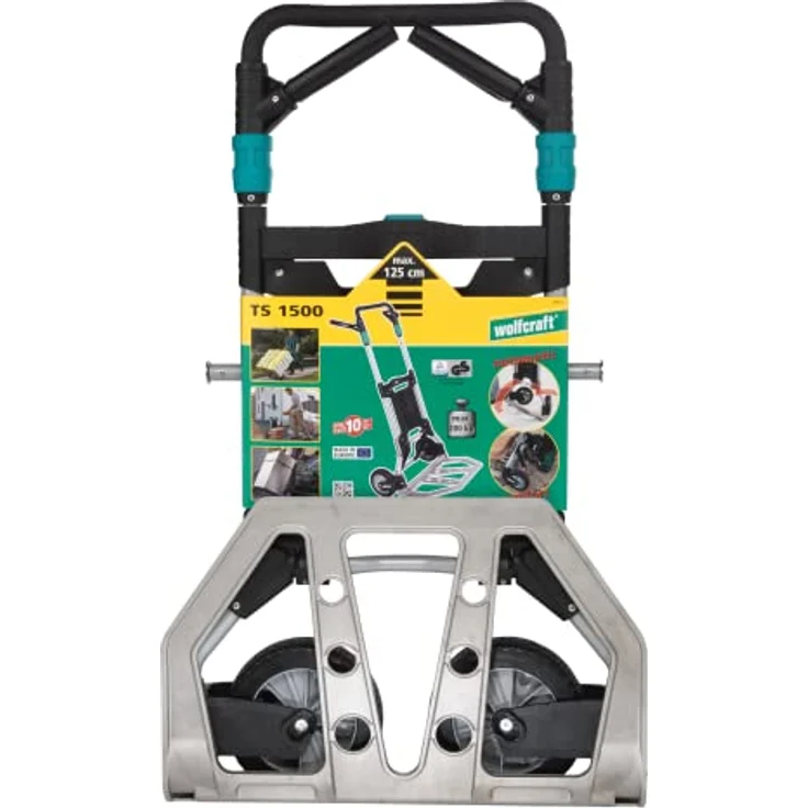 wolfcraft TS 1500 Transportsystem 5525000 | Stabile Sackkarre für schwere Lasten bis 200 kg | Klappbarer Profi Handkarren für Außengelände & Treppen - Preisvergleich – Bild 2