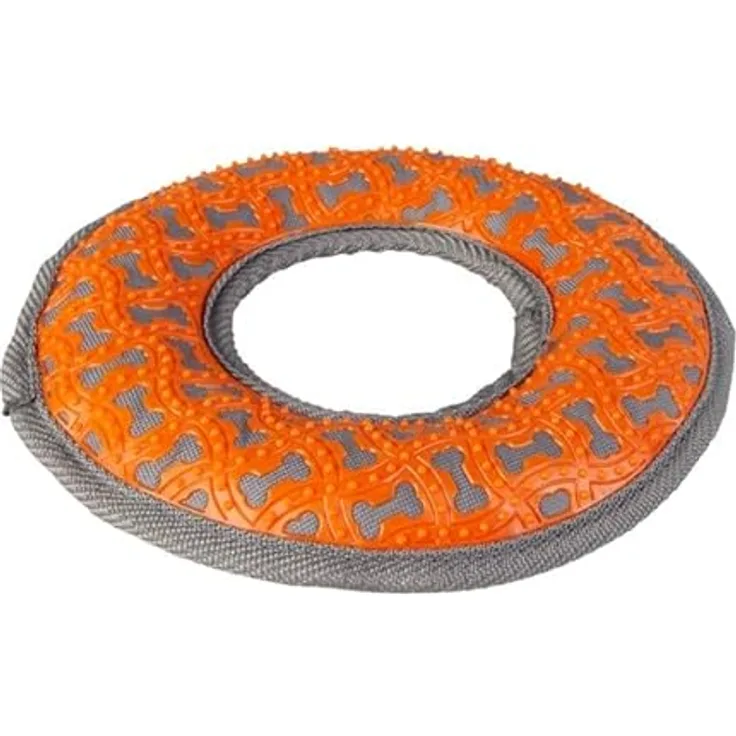 MICA Hundespielzeug Spielreifen, ca. 21,5 cm, Textil (orange), ideal zum Spielen und Apportieren