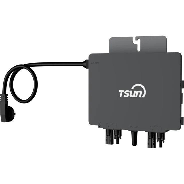 TSUN TSOL-MS800 Mikro-Wechselrichter 800W, grau, mit Anschlusskabel, integriertem WLAN, Fernüberwachung per App und separatem MPPT für jedes Panel, 0% MwSt