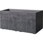 Kreher XL Pflanzkasten Millennium in verschiedenen Formaten und Farben. Tolle Naturstein Optik in Braun oder Anthrazit! Aus robustem Kunststoff! (73 Liter (rechteckig) Anthrazit) - Preisvergleich