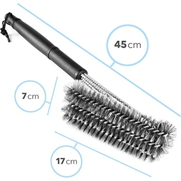 Dimono® Profi Grillbürste BBQ Bürste für 360° Reinigung aus Edelstahl - Outdoor, Grill und Barbecue schneller reinigen (Standart) – Bild 3