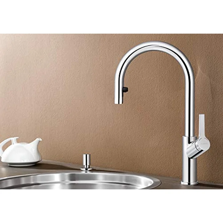 Blanco Küchenarmatur CARENA-S Vario Hochdruck, Einhebelmischer mit herausziehbarer Zweistrahlbrause, elegantes Design – Bild 2