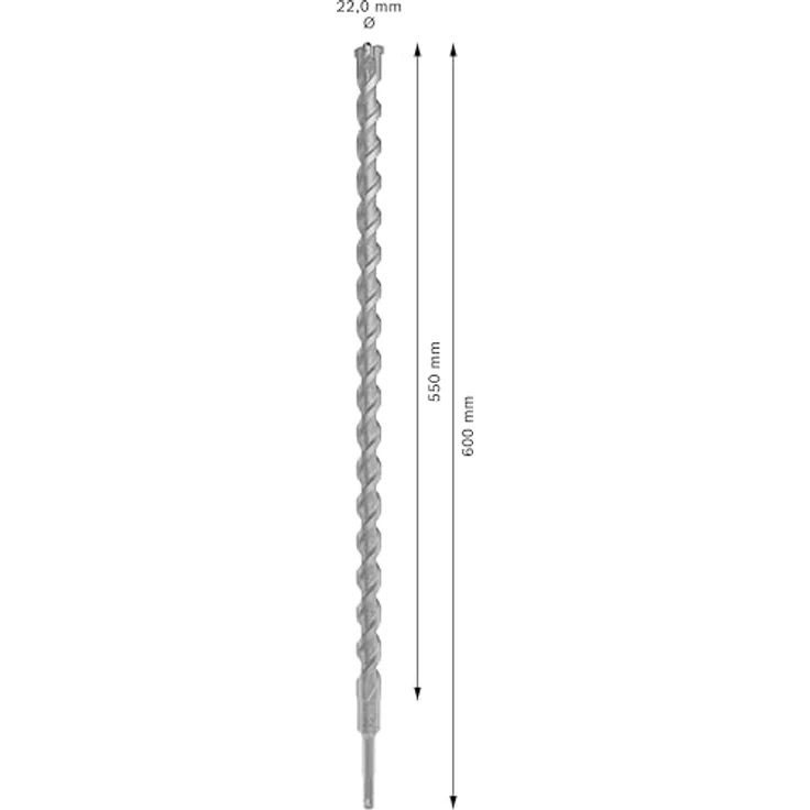 Bosch PRO SDS plus-5X Hammerbohrer, 22 mm Durchmesser, 550 mm Arbeitslänge, Stahlbetonbohrer mit 4-Schneider-Design – Bild 3
