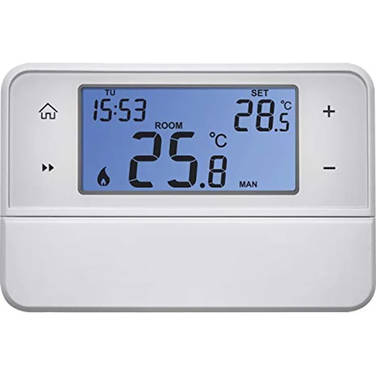 EMOS Digitaler Raumthermostat, programmierbar mit OpenTherm-Unterstützung, verkabelt, weiß, 12,6 x 8,4 x 2,6 cm