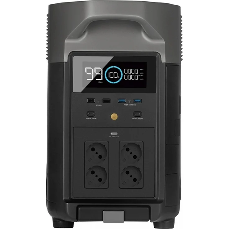 EcoFlow DELTA Pro EU Solargenerator Powerstation 230 V schwarz 45 kg, 3600 Wh Elektrostart LED-Anzeige, tragbar – Bild 1