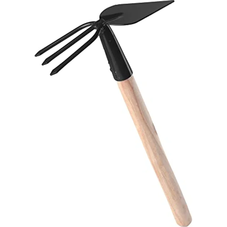 Garronda Unkrauthacke gespitzt mit Harke Gartenhacke klein Handhacke mit Rechen Doppelhacke Handhacke Hacke mit Zwei Köpfen GD-0007 (Unkrauthacke: Schwarz, Herzform) – Bild 4