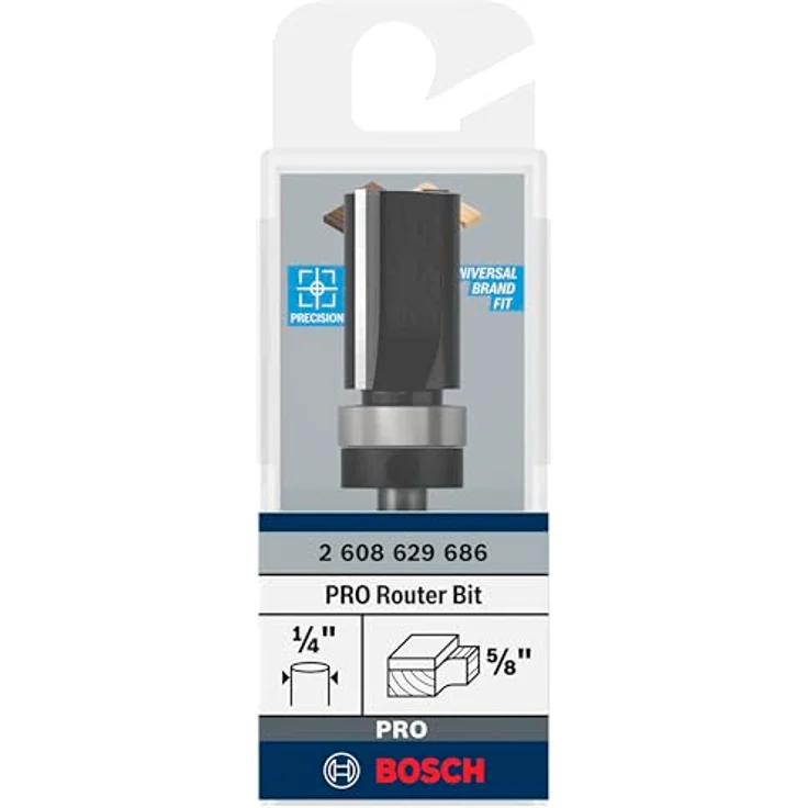 Bosch PRO Bündigfräser mit obenliegendem Führungskugellager, Ø 5/8' (15,9 mm), Arbeitslänge 1' (25,4 mm), Schaft 1/4' (6,35 mm) – Bild 2