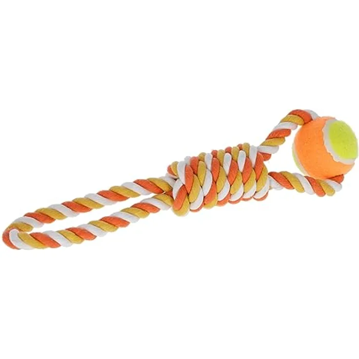 Kerbl Pet Ball am Tau 37cm, orange Baumwolle