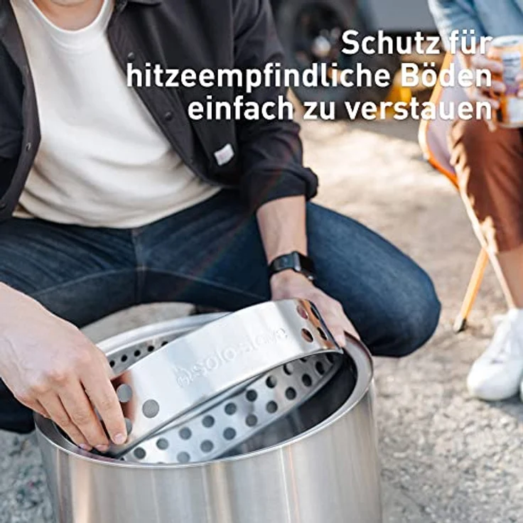 Solo Stove Feuerschale „Ranger“ 1.0 - Outdoor-Kamin aus Edelstahl, mit Standfuß rauchfrei - Tragbare Feuerstelle für Terrasse, Garten - Feuertonne, Holzofen, Feuerkorb - ⌀ 38 cm, Höhe 41,5 cm – Bild 5