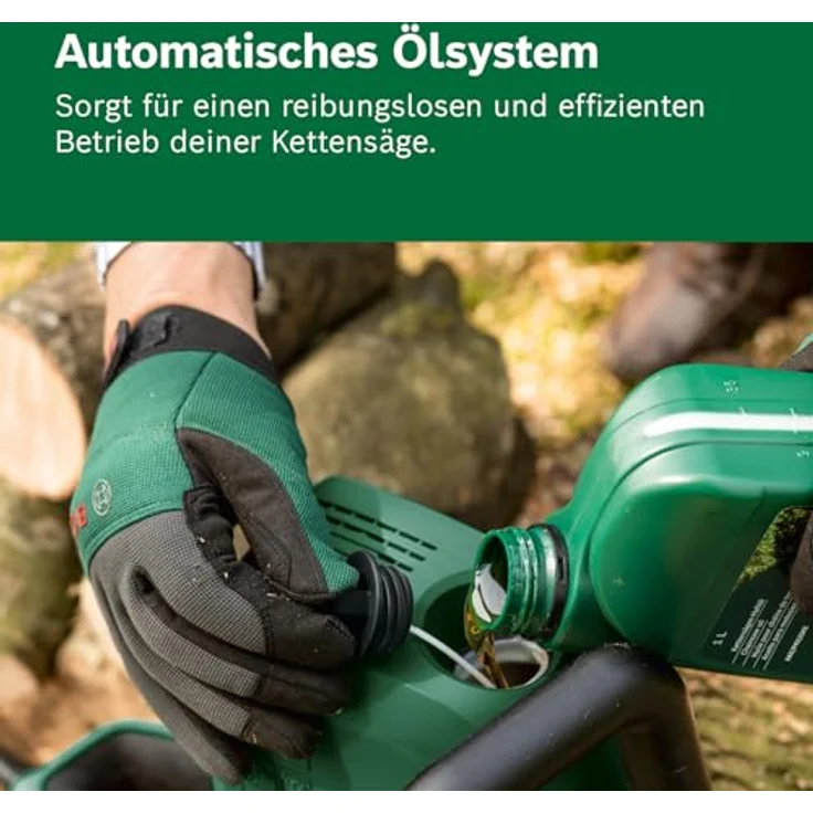 Bosch Akku-Kettensäge PKE18V-30-28, bürstenloser Motor, 27 cm Schnittdurchmesser, automatische Ölsystem, Solo Variante – Bild 6