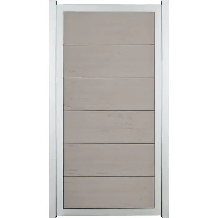 GroJa Viento Steckzaun, 90 x 180 cm, Sichtschutz aus BPC in Beige (EV1) mit Aluminiumrahmen