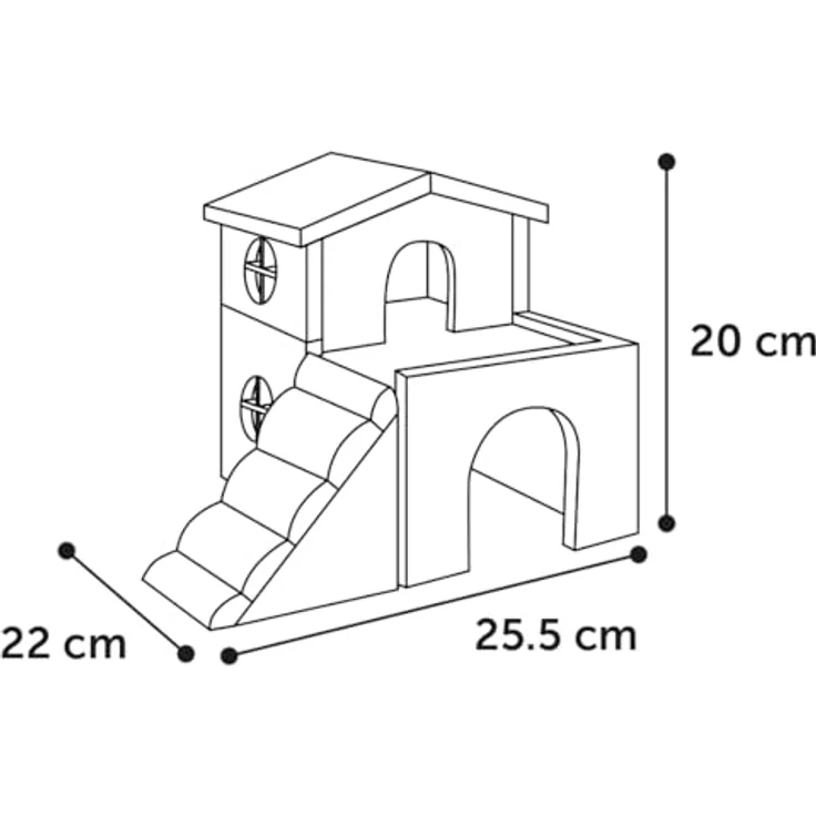 Flamingo KELDRY Holz Haus für Kleintiere, 25,5x22x20CM aus Rindenholz – Bild 2