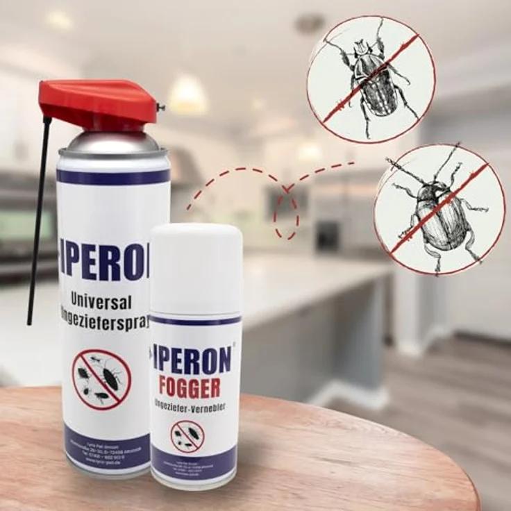 IPERON Ungezieferschutz Duo, Insektenspray-Set mit Fogger & Sprühflasche, 550 ml, schnelle Wirkung gegen Schädlinge – Bild 2