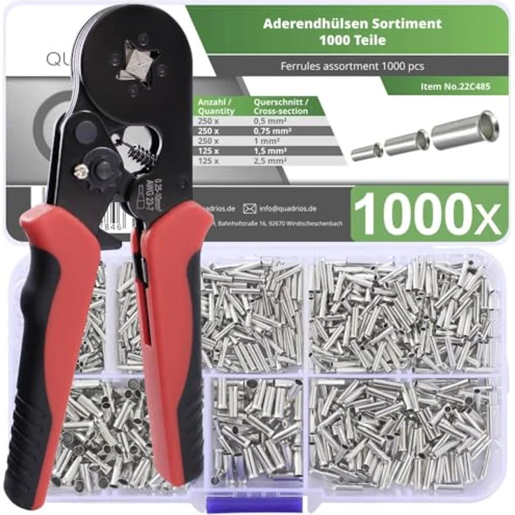 Quadrios 23T034 Aderendhülsen-Sortiment Unisoliert 1 Set – Bild 1