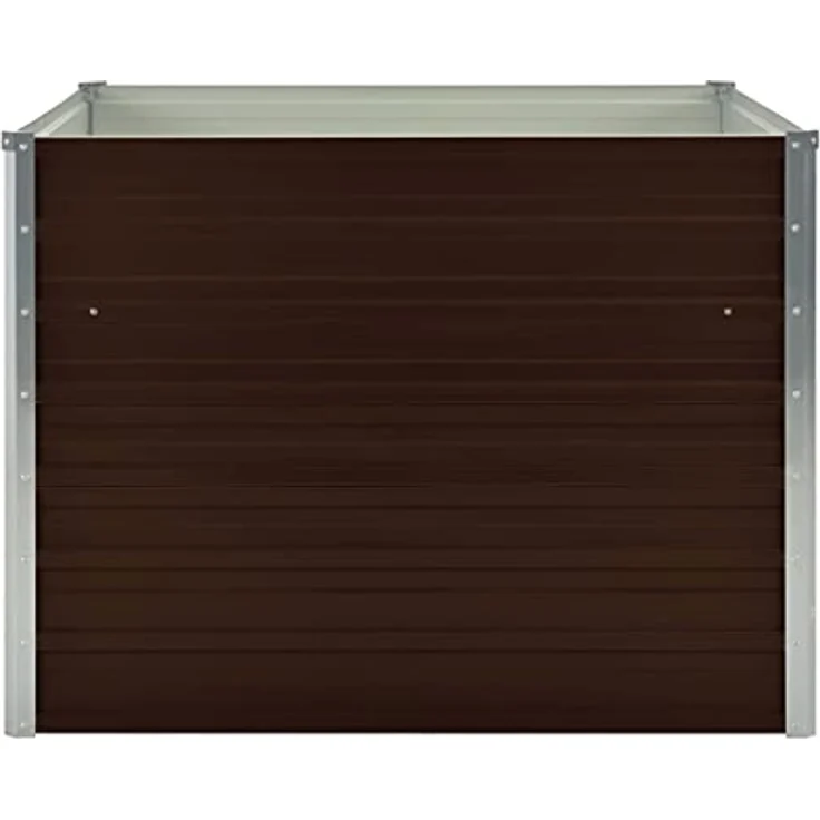 vidaXL Hochbeet Braun 100 x 100 x 77 cm Verzinkter Stahl – Bild 3