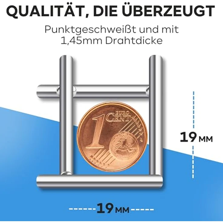 KrapTrap® Volierendraht 19x19mm, mardersicherer Käfigdraht aus Stahl, 1x5m, 1,45mm stark – Bild 2