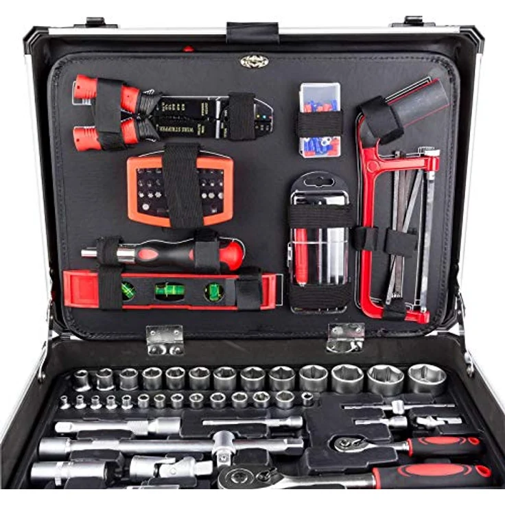 Dewalt Alu Werkzeugkoffer mit Werkzeug 176 tlg Aluminium Werkzeugkasten Werkzeugsset – Bild 4