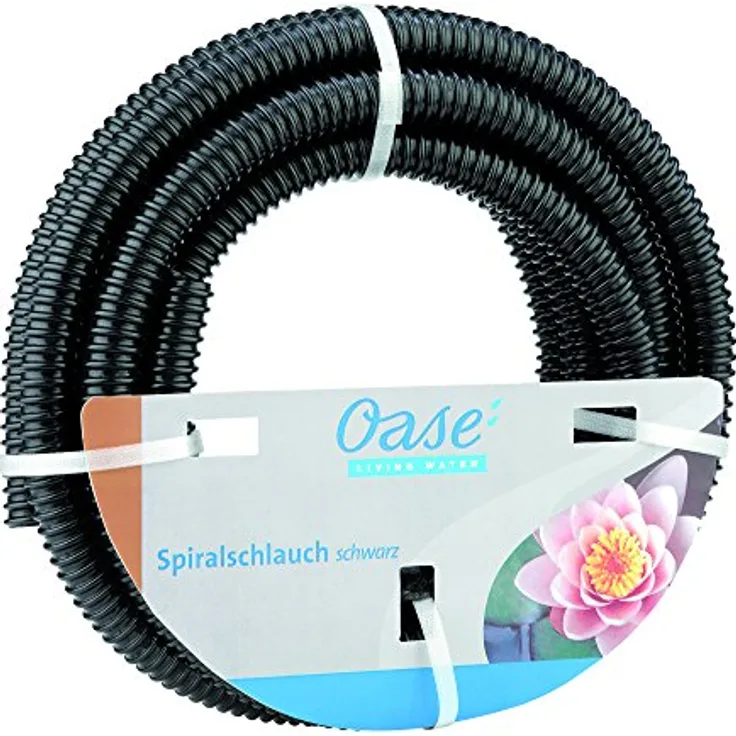 Oase 57529 Spiralschlauch, 5m, Ø 19 mm, flexibler Teichschlauch, Saug- und Pumpenschlauch, schwarz, temperaturbeständig von -15°C bis +50°C, UV-beständig