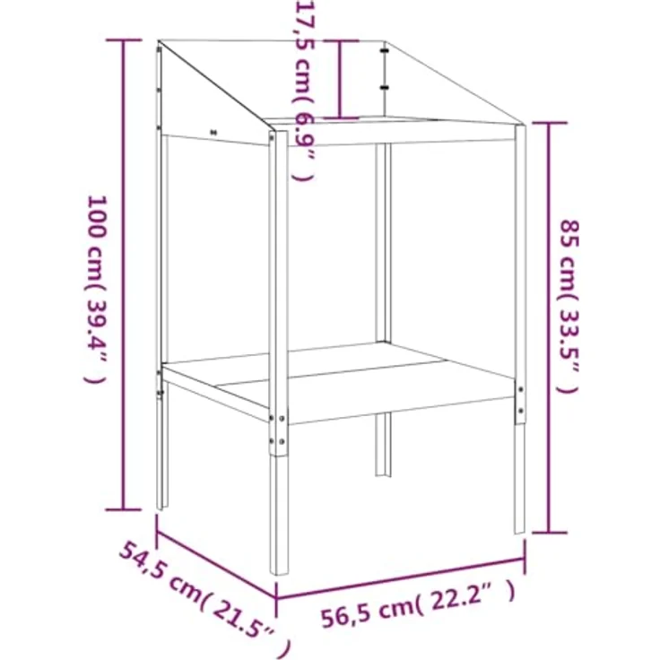 vidaXL Blumenständer Pflanzenständer Anthrazit 56,5x54,5x100 cm Verzinkter Stahl, Robuste Konstruktion, Reichlich Platz, Innen- und Außenbereich geeignet – Bild 4