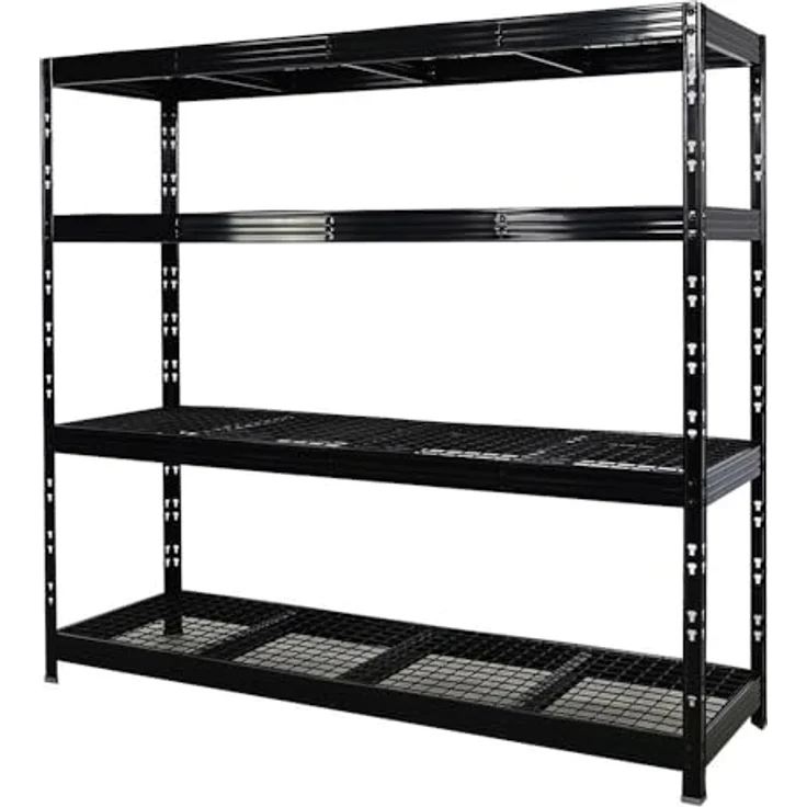 Proregal Schwerlastregal Mega Deal Profi RHINO, 180 x 200 x 60 cm, Traglast 500 kg pro Boden, 4 Böden, Schwarz – Bild 3