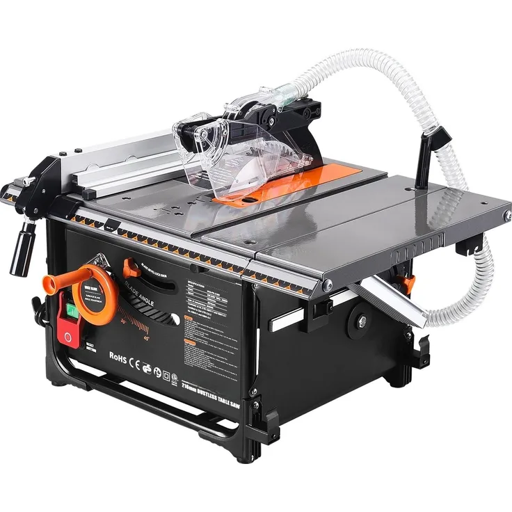DOVAMAN Tischkreissäge 2000W, 216 mm Sägeblatt, 98 % Staubabsaugung, 0–45° Gehrung, ausziehbare Arbeitsplatte