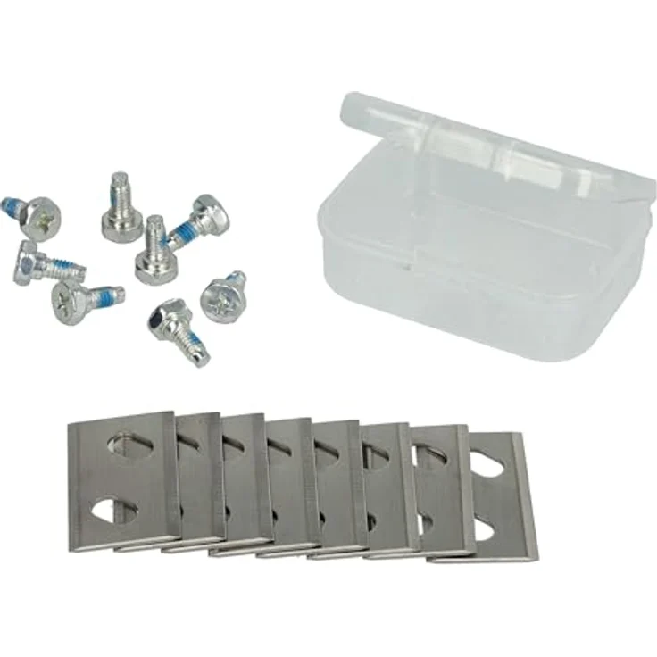 vhbw Rasenmähermesser Ersatz für Cub Cadet 122-105-603, 8 Stück, silber, Hochleistungsklingen aus Chrom-Carbon-Stahl, einfache Montage – Bild 1