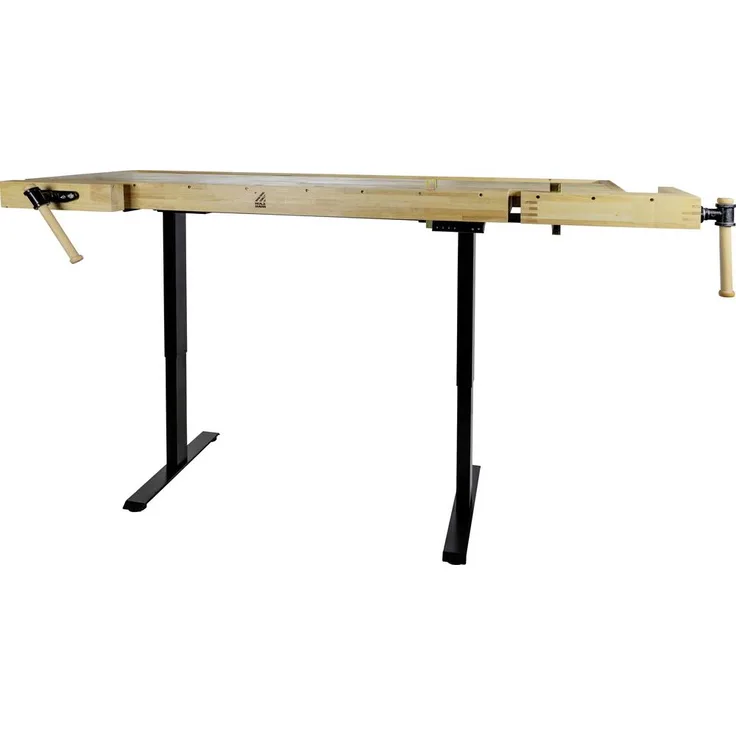 Holzmann Maschinen WB210ELIFT_230V, Elektrische Hobelbank höhenverstellbar mit 3 vorprogrammierbaren Positionen und robuster Gummibaumholz-Arbeitsplatte