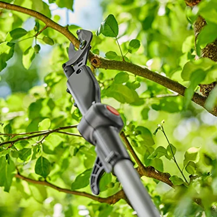 Gardena Akku-Teleskop-Baumschere HighCut 250/18V P4A ohne Akku: Astschere mit Teleskopstiel für Zweige in bis zu 4 m Höhe,schwenkbarer Schneidkopf, ergonomischer Griff, LED-Anzeige (14774-55) – Bild 3