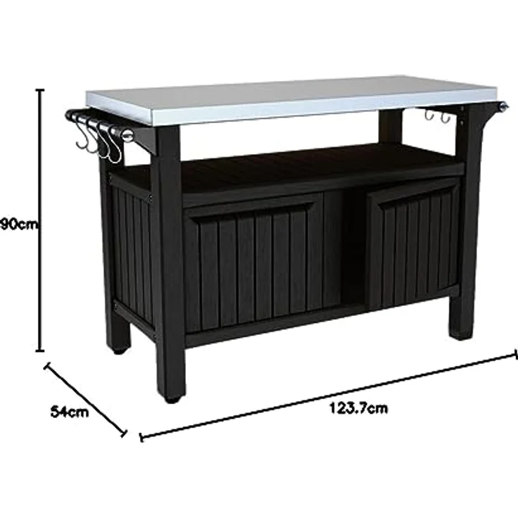 Keter Multifunktionaler Gartentisch für BBQ Unity XL Holzoptik – Bild 3