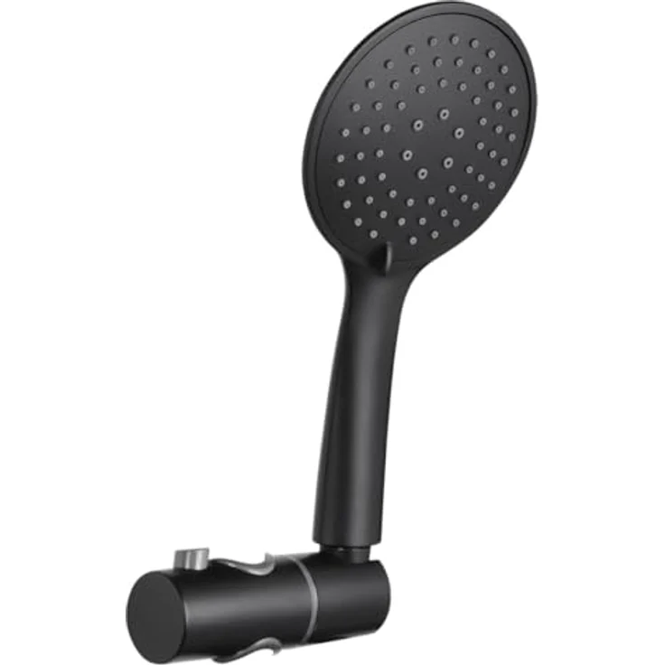 Differnz Thermoline Runde Regendusche, Duschkopf 25x25 cm, Duschset mit 150 cm Duschschlauch und Handbrause, matt Schwarz – Bild 3