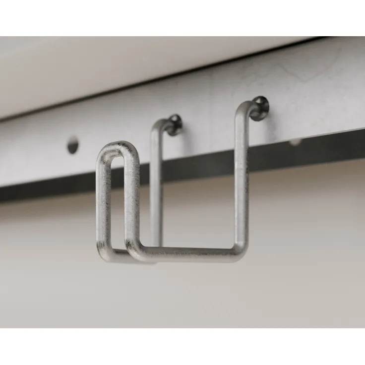 Hörmann Ecostar Kleiderhaken für Euroline Gerätehäuser, silber, platzsparend, 27 x 45 x 36 mm (B x H x T)