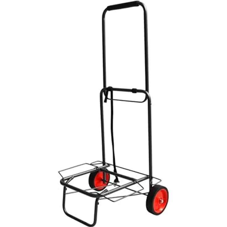 relaxdays Klappbare Sackkarre, Transportwagen mit pulverbeschichtetem Stahlrahmen, schwarz, 35 kg max. Traglast, inkl. 2 Spanngummis