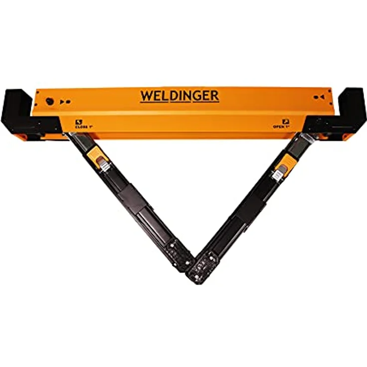 WELDINGER Sägebock 2er-Set 9-fach verstellbar belastbar bis 650 kg, hochwertiger Stahl, faltbare, einzeln einstellbare Beine, schwenkbare Füße, Platz für Stapeln von Material – Bild 4