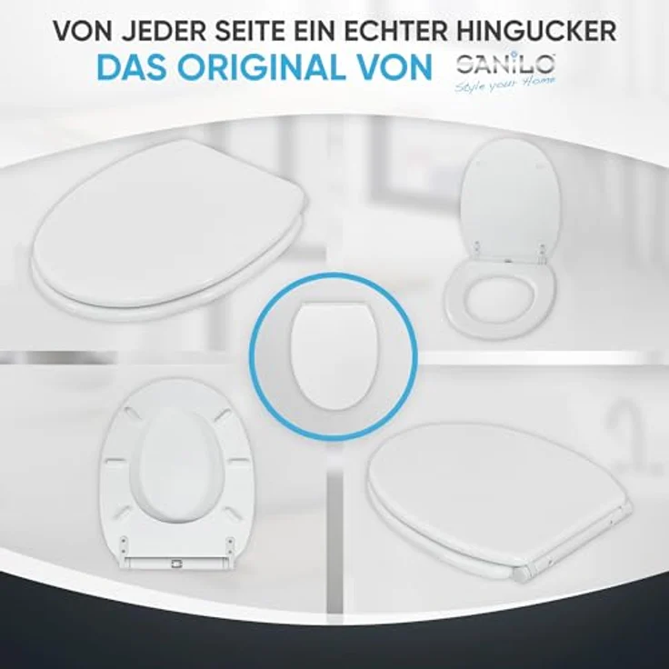 Sanilo WC Sitz Glitzer Weiß, Absenkautomatik, Hochwertiger Holz-Toilettendeckel mit antibakterieller Oberfläche und einfachem Montagematerial – Bild 8