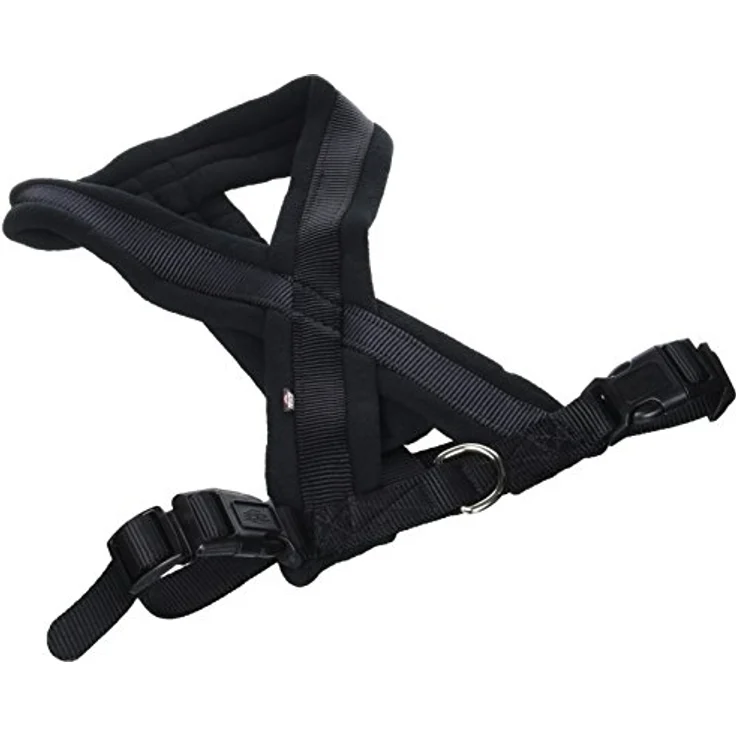 Trixie Premium Geschirr mit Fleecepolsterung, M: 45–80 cm/25 mm, Schwarz – Bild 1