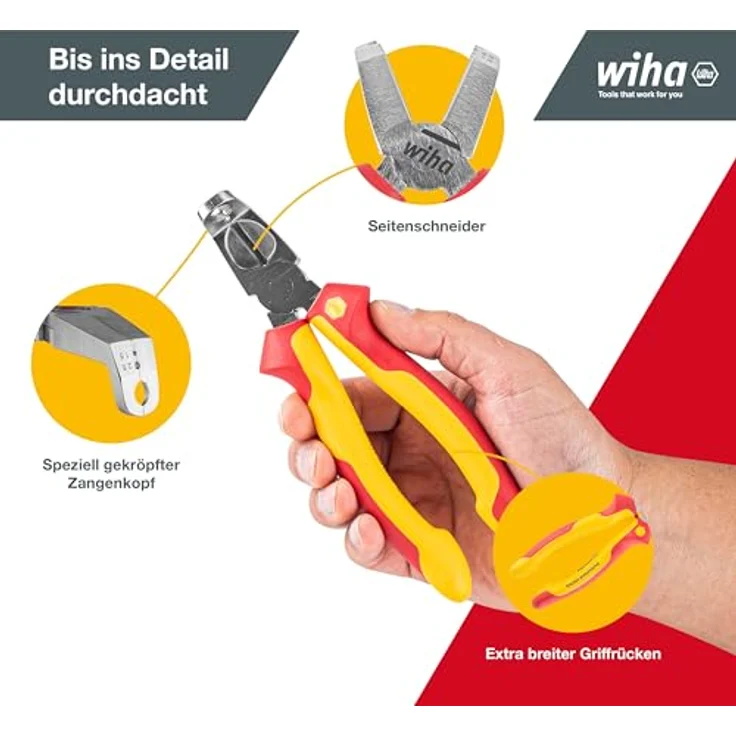 Wiha Installationszange TriCut Professional electric VDE (38552), Seitenschneider  Abisolierzange  Abmanteln, Kombizange isoliert, Elektrikerzange, für Abzweig- und Verteilerdosen, 170 mm – Bild 5