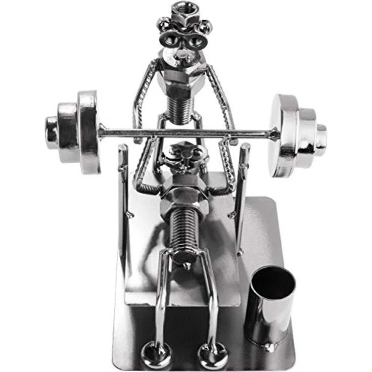 BRUBAKER Schraubenmännchen Bodybuilder - Metallfigur Handarbeit mit Stiftehalter – Bild 5