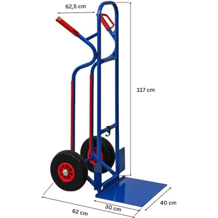 PROREGAL® Sackkarre Transportkarre RAGNAR XXL, klappbar 250 kg Tragkraft, robuste Stahlkonstruktion, 40 x 30 cm Schaufel, 2 pannensichere Räder – Bild 4